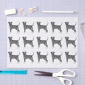 Cute Pattern of a boxer Dog in Black and White Tissuepapier (Craft)