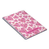 Cute Pattern Pset Pink Hearts Faux Glitter Name Notitieboek (Rechterzijde)