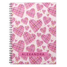 Cute Pattern Pset Pink Hearts Faux Glitter Name