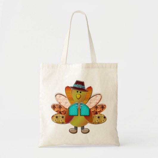 Cute Patterned Designer Pilgrim Turkije Tote Bag (Voorkant)