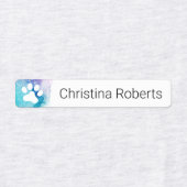 Cute paw drukt aqua waterverf kleding labels af (Design 1)