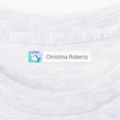 Cute paw drukt aqua waterverf kleding labels af (Aangebracht)