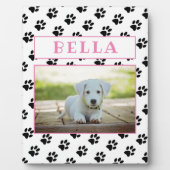 Cute Paw Drukt Roze Keepomwille Pet Dog Photo Fotoplaat (Voorkant)