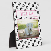 Cute Paw Drukt Roze Keepomwille Pet Dog Photo Fotoplaat (Zijkant)