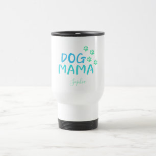 Cute Paw en Dog MAMA Typografie Reisbeker