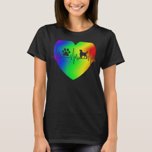 Cute Paw Golden Retriever Tie Dye Heartbeat Dog Ow T-shirt