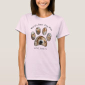 Cute Paw Pet Photo Collage World's Best Dog Mam T-shirt (Voorkant)
