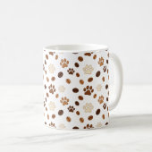 Cute Paw Print and Coffee Bean Pattern Mug Koffiemok (Voorkant rechts)