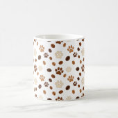 Cute Paw Print and Coffee Bean Pattern Mug Koffiemok (Center)