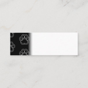 Cute Paw Print Animal Hondenliefhebber White Line Mini Visitekaartje