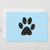 Cute Paw Print Blue Birthday Bedankt voor foto Kaart (Achterkant)