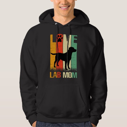 Cute Paw Print Labrador Retriever Lab Dog Dad mama Hoodie (Voorkant)