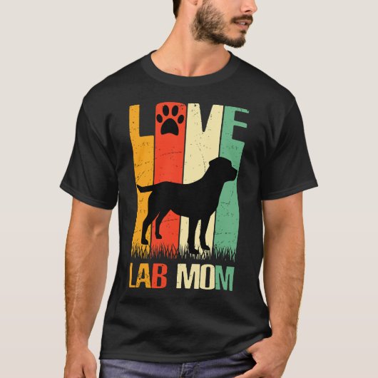 Cute Paw Print Labrador Retriever Lab Dog Dad mama T-shirt (Voorkant)