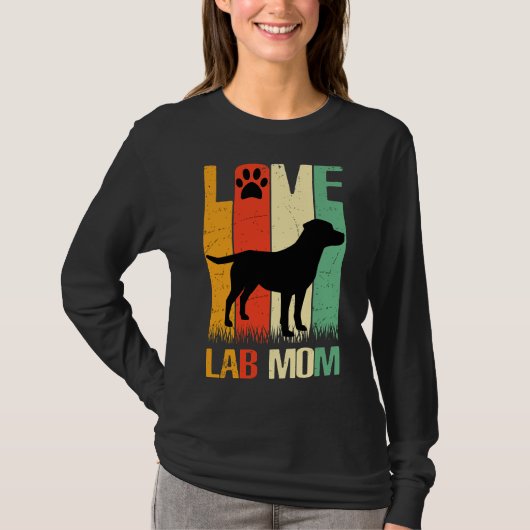 Cute Paw Print Labrador Retriever Lab Dog Dad mama T-shirt (Voorkant)