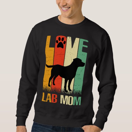 Cute Paw Print Labrador Retriever Lab Dog Dad mama Trui (Voorkant)