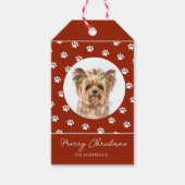 Cute Paw Print lijst met Dog Photo Kerstmis Cadeaulabel (Voorkant)