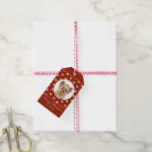 Cute Paw Print lijst met Dog Photo Kerstmis Cadeaulabel (Met Touw)