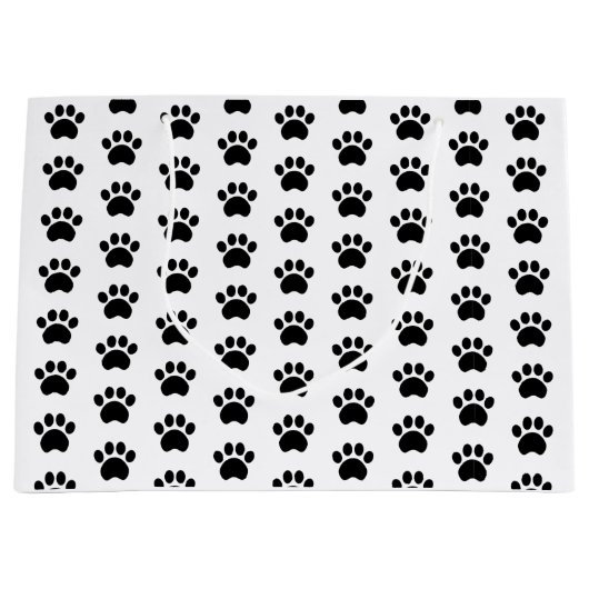 Cute Paw Print Pattern Gift Bag Large Cadeautasje (Voorkant)