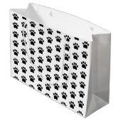 Cute Paw Print Pattern Gift Bag Large Cadeautasje (Achterkant Gekanteld)