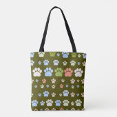 Cute Paw Print Pattern Women’s Tank Top  Tote Bag (Achterkant)