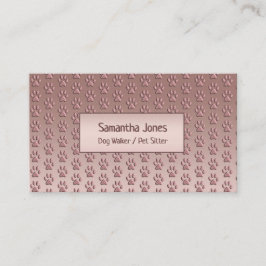Cute Paw Print Pet Sitter Dog Walker Roos Gold Visitekaartje