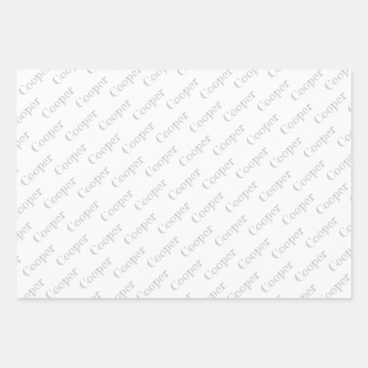 Cute Paw Prints Custom Name Wrapping Paper Sheets (Voorkant 2)