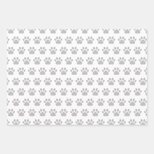 Cute Paw Prints Custom Name Wrapping Paper Sheets (Voorkant)