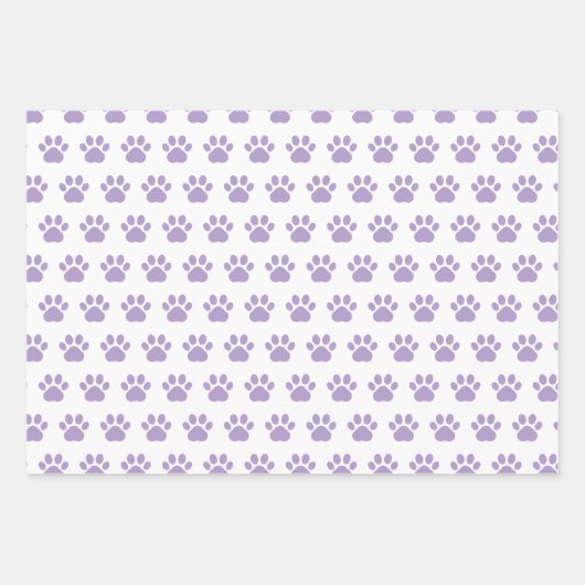 Cute Paw Prints Custom Name Wrapping Paper Sheets (Voorkant)