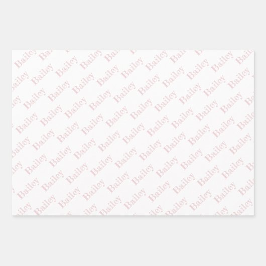 Cute Paw Prints Custom Name Wrapping Paper Sheets (Voorkant 2)