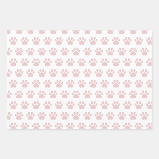 Cute Paw Prints Custom Name Wrapping Paper Sheets (Voorkant)
