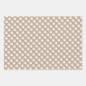 Cute Paw Prints Custom Name Wrapping Paper Sheets (Voorkant 3)