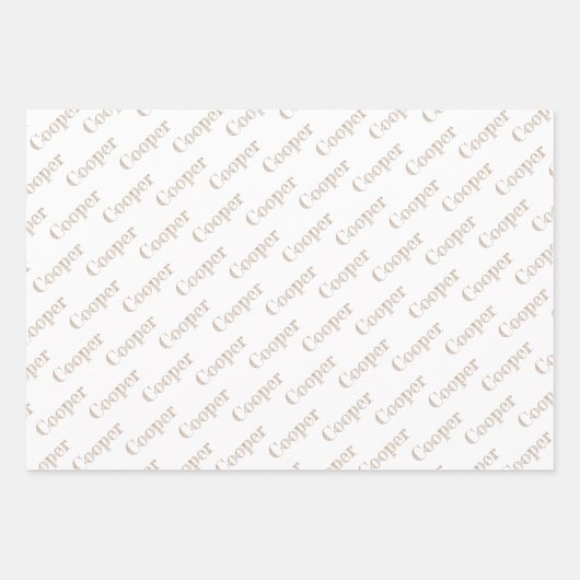 Cute Paw Prints Custom Name Wrapping Paper Sheets (Voorkant 2)