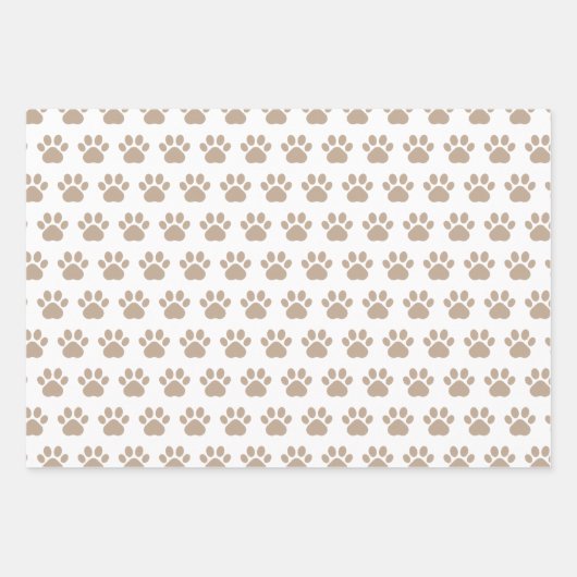 Cute Paw Prints Custom Name Wrapping Paper Sheets (Voorkant)