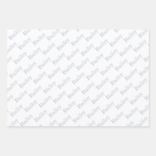 Cute Paw Prints Custom Name Wrapping Paper Sheets (Voorkant 2)