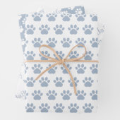 Cute Paw Prints Custom Name Wrapping Paper Sheets (In situ)