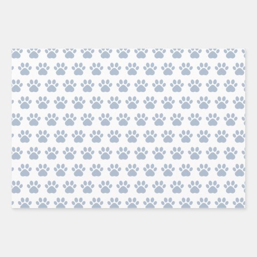 Cute Paw Prints Custom Name Wrapping Paper Sheets (Voorkant)