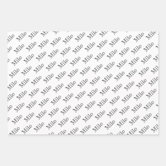 Cute Paw Prints Dog Bones Custom Name Inpakpapier Vel (Voorkant 2)