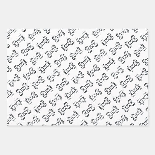 Cute Paw Prints Dog Bones Custom Name Inpakpapier Vel (Voorkant)