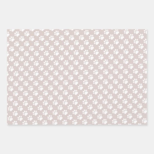 Cute Paw Prints Dog Bones Custom Name Inpakpapier Vel (Voorkant 3)