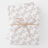 Cute Paw Prints Dog Bones Custom Name Inpakpapier Vel (In situ)