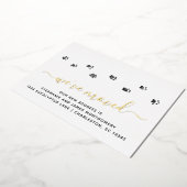 Cute Paw Prints Gold Foil Moving Announding Kaart (Gedraaid)