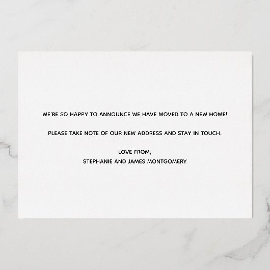 Cute Paw Prints Gold Foil Moving Announding Kaart (Achterkant)