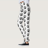 Cute Paw Prints Patroon White Black Leggings (Links)