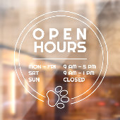 Cute Paw Ronde Bedrijfs Openingstijden Deur Raamsticker (Vel 2)