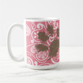 Cute Pawprint op Blush Pink Paisley Koffiemok (Links)