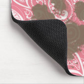 Cute Pawprint op Blush Pink Paisley Muismat (Hoek)
