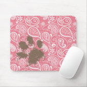 Cute Pawprint op Blush Pink Paisley Muismat (Met muis)
