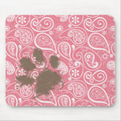 Cute Pawprint op Blush Pink Paisley Muismat (Voorkant)