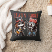 Cute Paws 'N Roses Grappig Rots Kat Cadeau Idee Kussen (Deken)