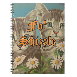 Cute  PBN Cats and Daisies Notitieboek Funny